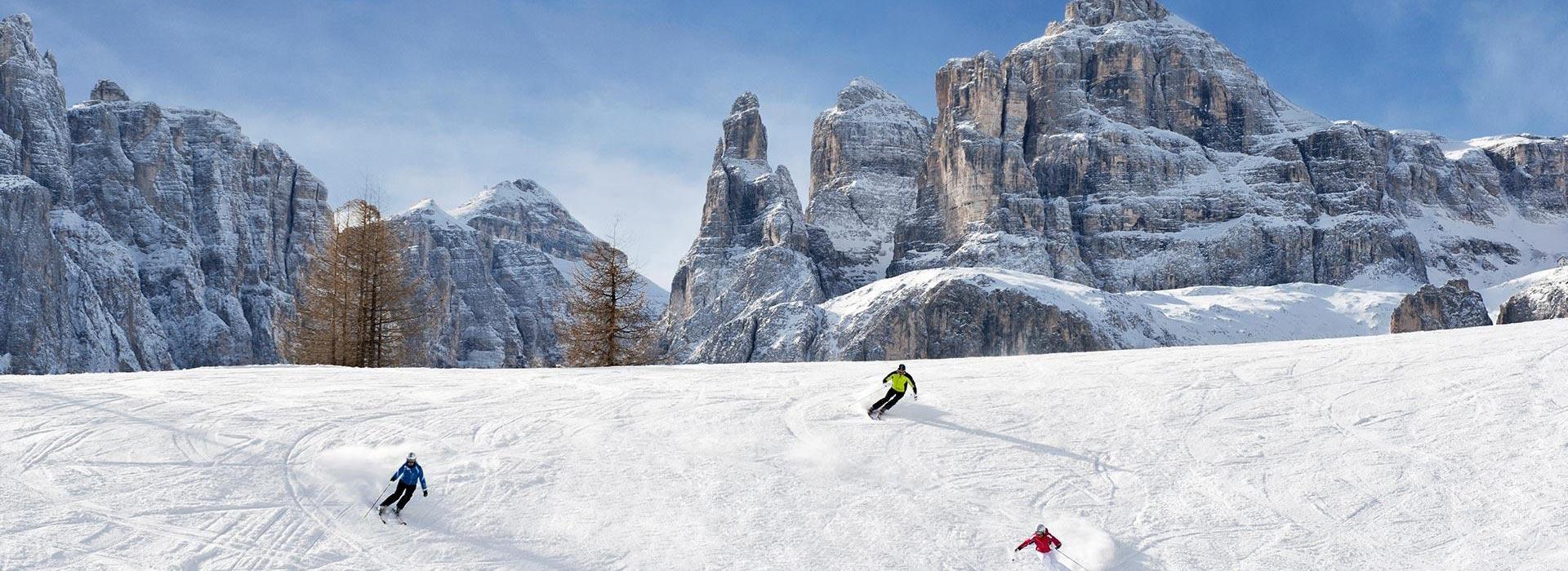 Skifahren in den Dolomiten