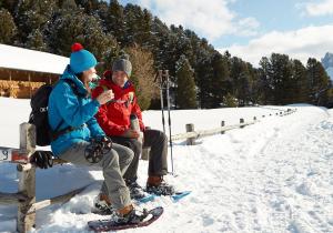 Break during a Snowshoe Hike