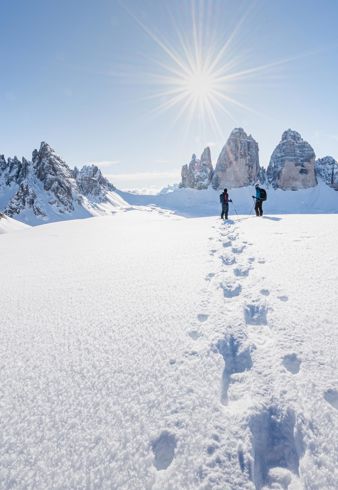 Le Tre Cime innevate d'inverno