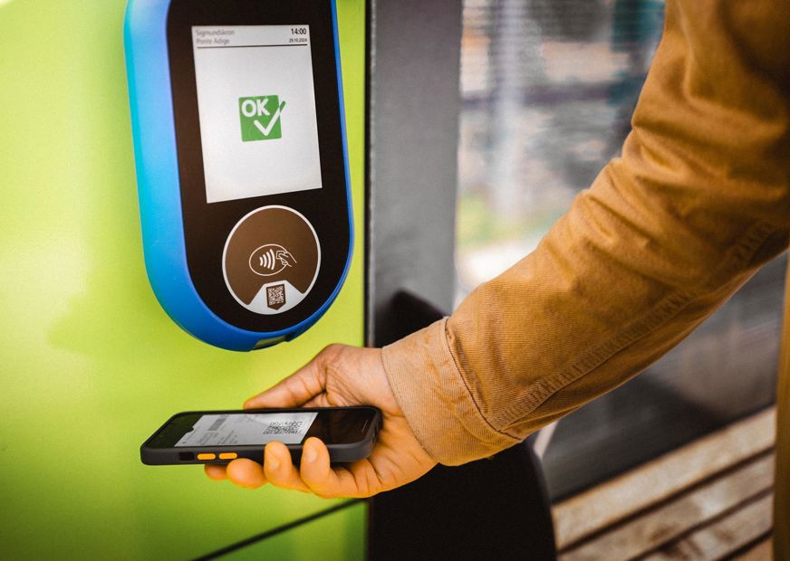 Una persona legge il proprio biglietto digitale